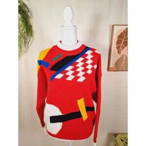 Vintage Retro Exclusive Imports Women's Multi-Colored Sweater Size Large